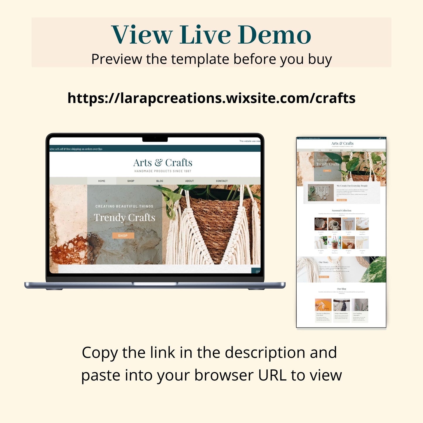 Craft Store Wix Website Theme