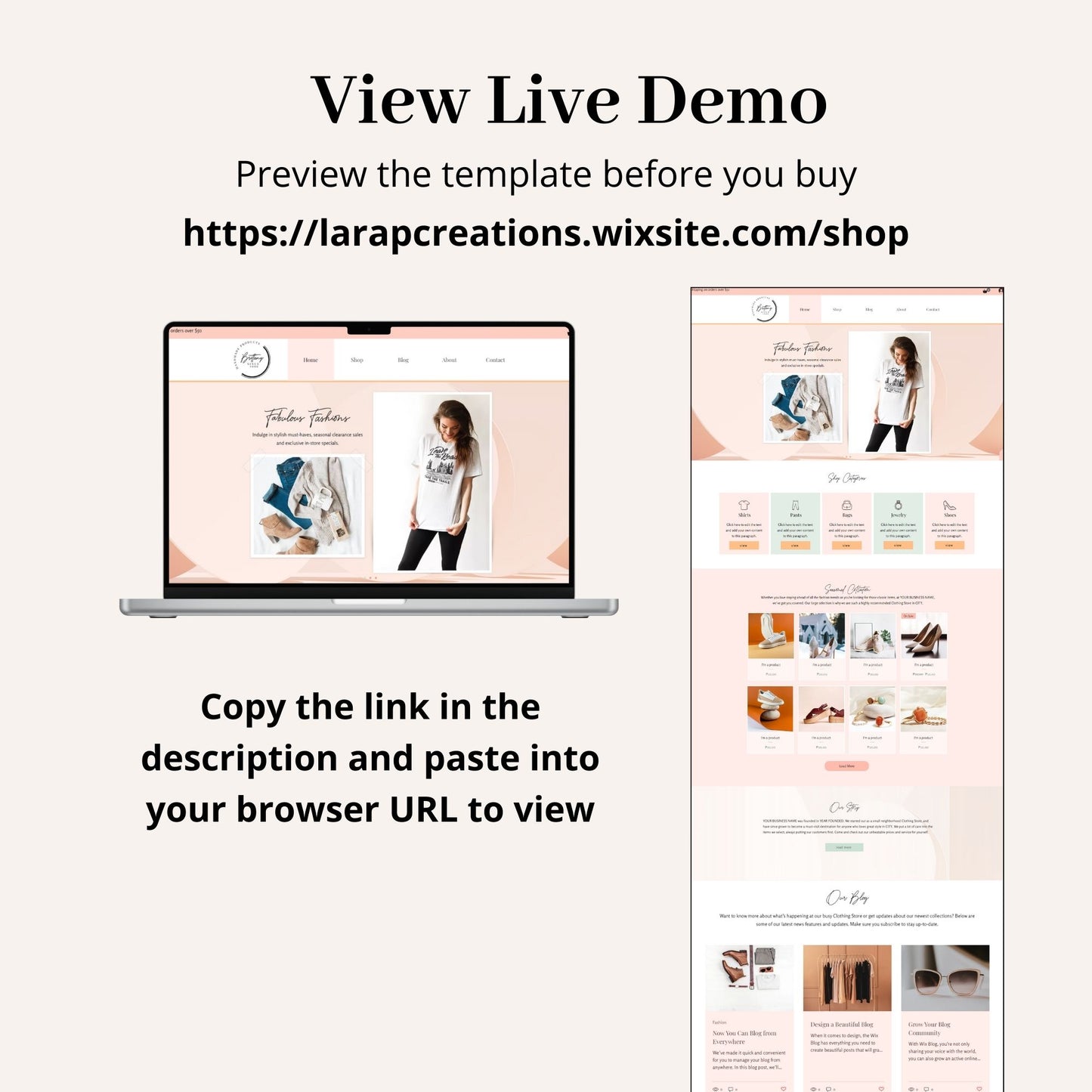 Online Store Wix Website Theme