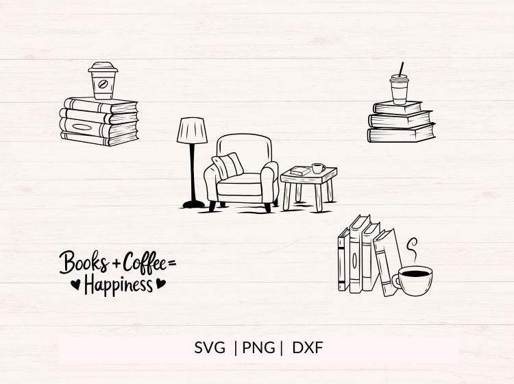 Coffee & Book Lovers SVG Bundle