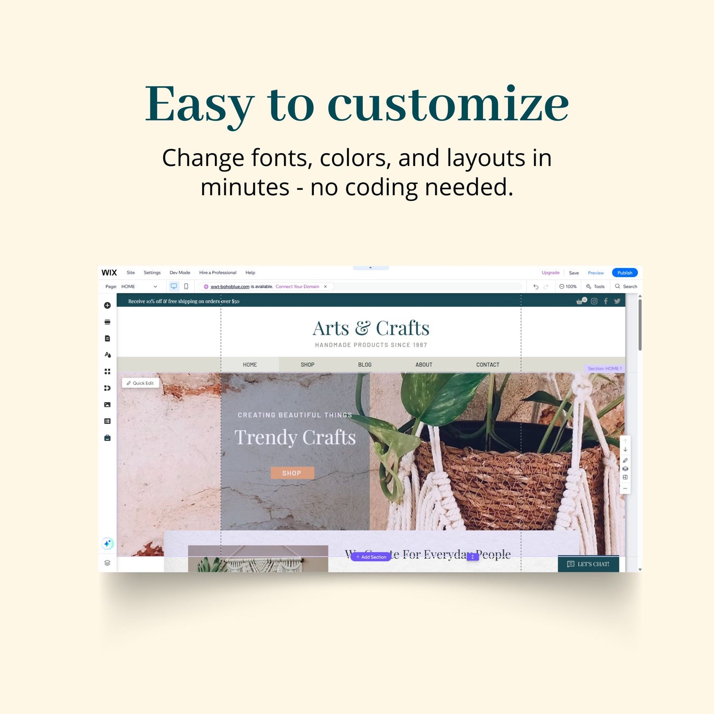 Craft Store Wix Website Theme