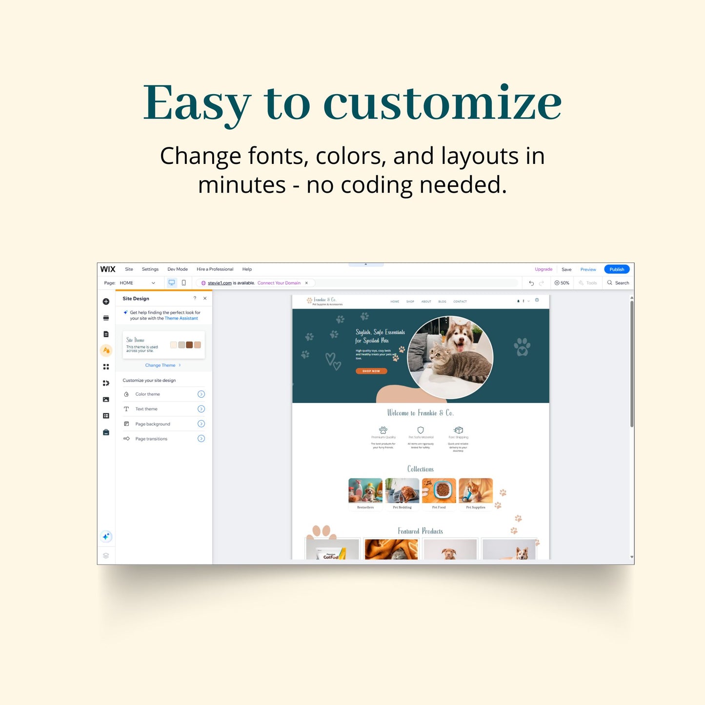 Pet Store Wix Website Template