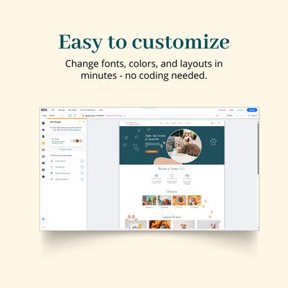 Pet Store Wix Website Template