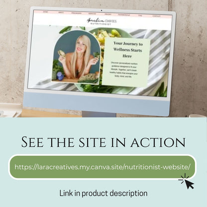 Canva Website Template for Nutritionists and Dietitians