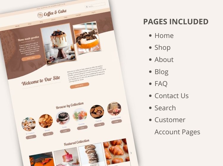 Coffee & Cake Bakery Wix Website Theme