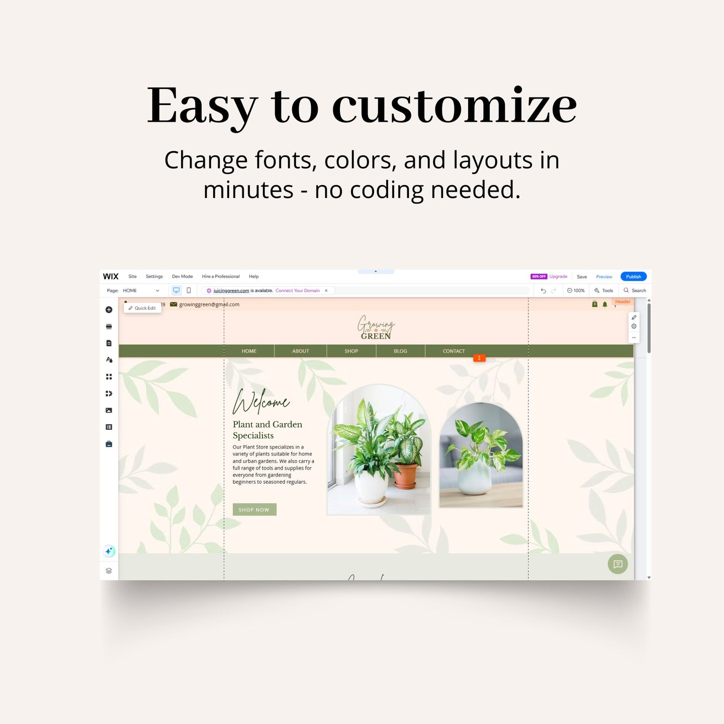 Garden Store Wix Website Theme