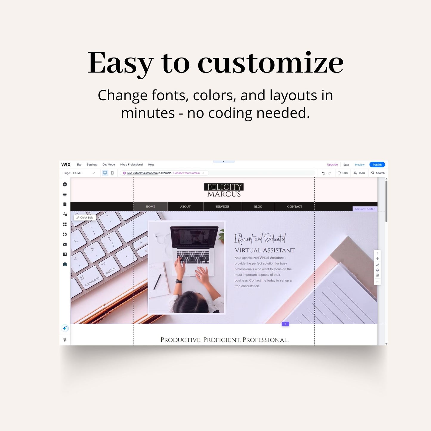 Virtual Assistant Wix Website Theme