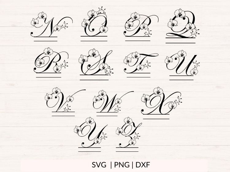 Orchid Split Monogram - 26 Letters (A-Z)