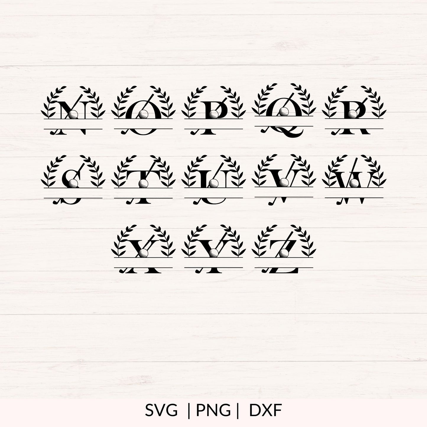 Golf Split Monogram SVG - 26 Letters