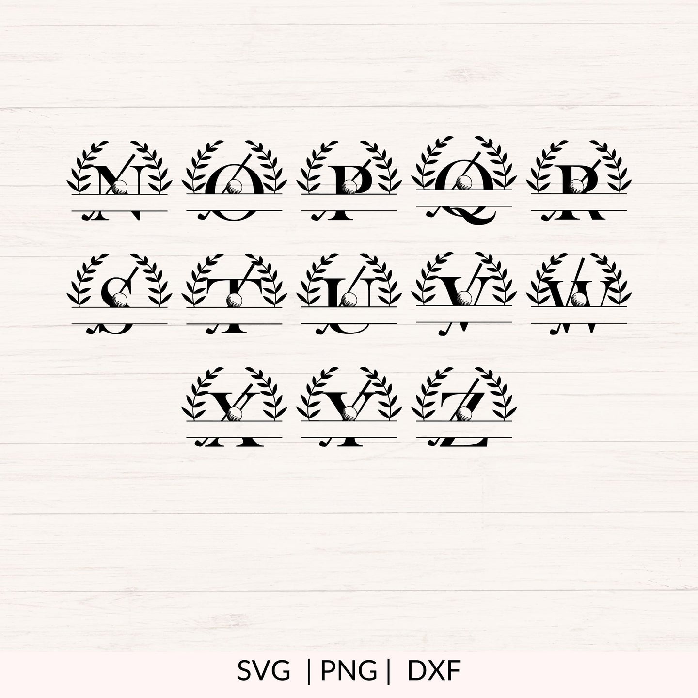 Golf Split Monogram SVG - 26 Letters