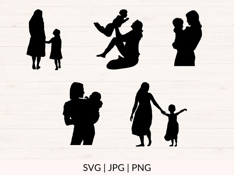 Mom Silhouette svg bundle