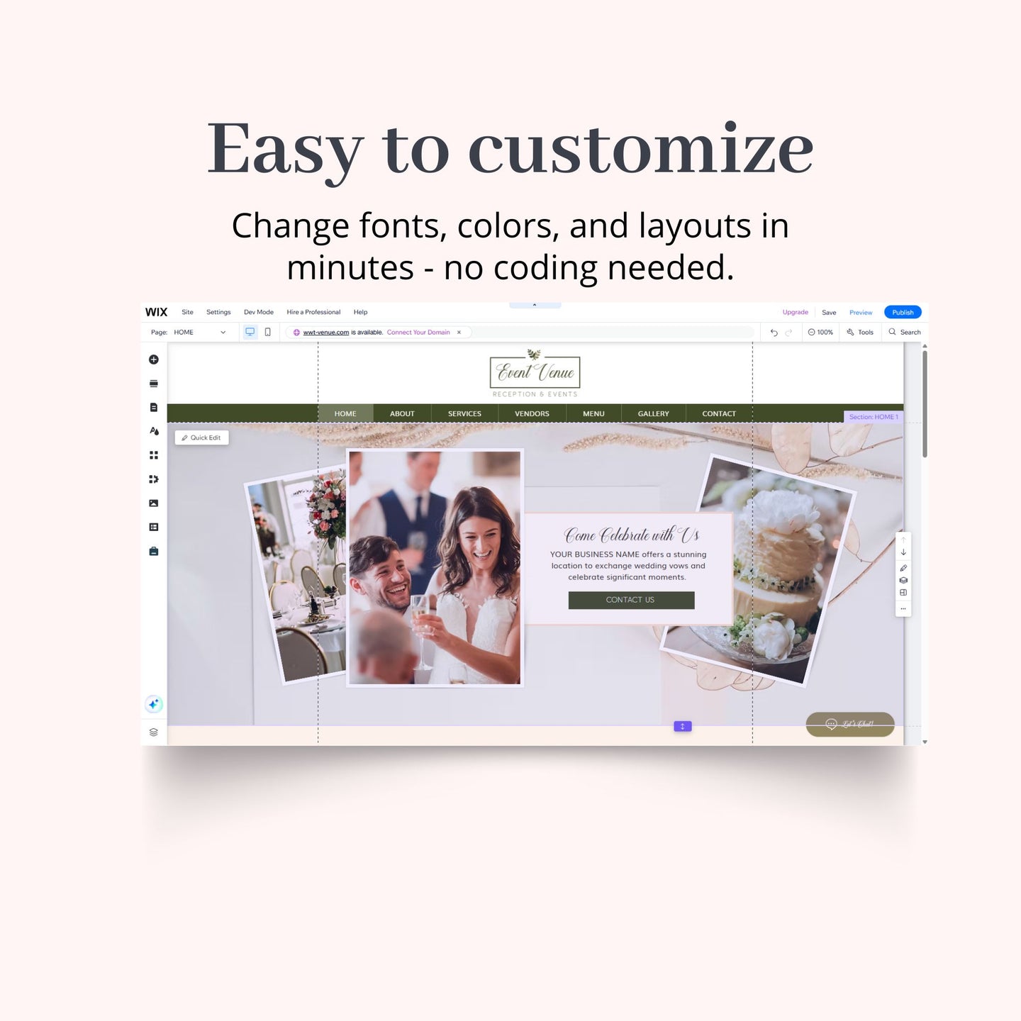 Event Venue Wix Website Theme