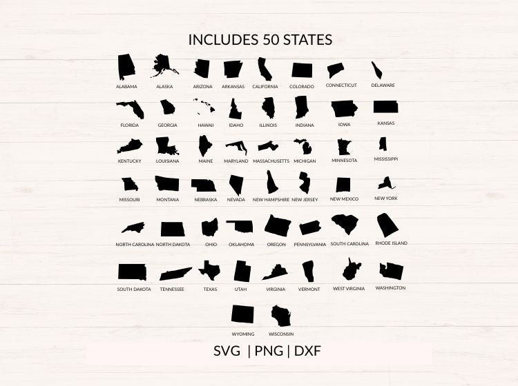 US States SVG Bundle - Map Cut Files
