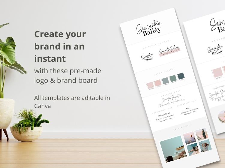 Samantha Theme - Logo & Brand Board Canva Templates