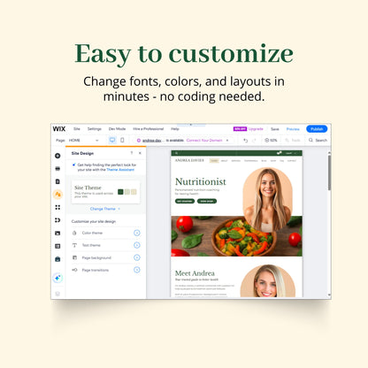 Nutritionist Wix Website Template