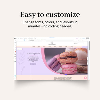 Sweet Creations Bakery Wix Website Theme