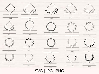 Family Name Monogram Frames svg