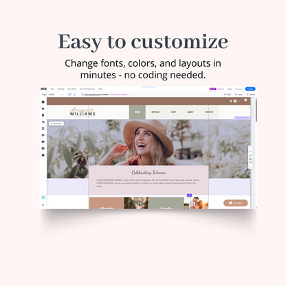 Boho Style Wix Website Theme for Bloggers