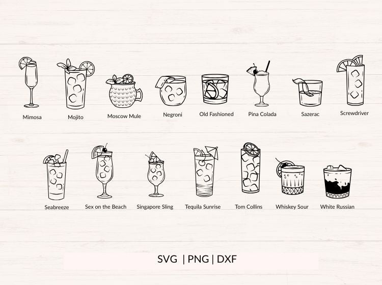 Cocktails svg Bundle - 30 designs