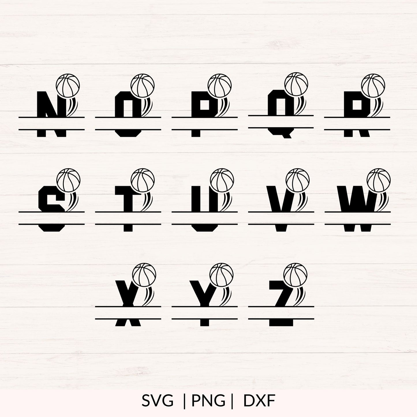 Basketball Monogram SVG - 26 Letters