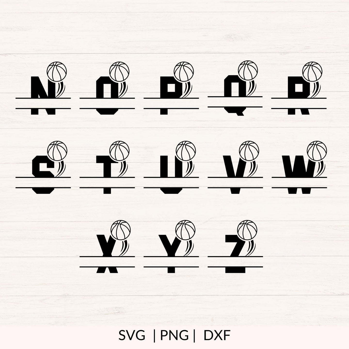 Basketball Monogram SVG - 26 Letters