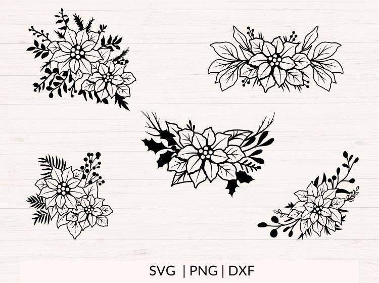 Poinsettia svg Bundle (Christmas Flowers)