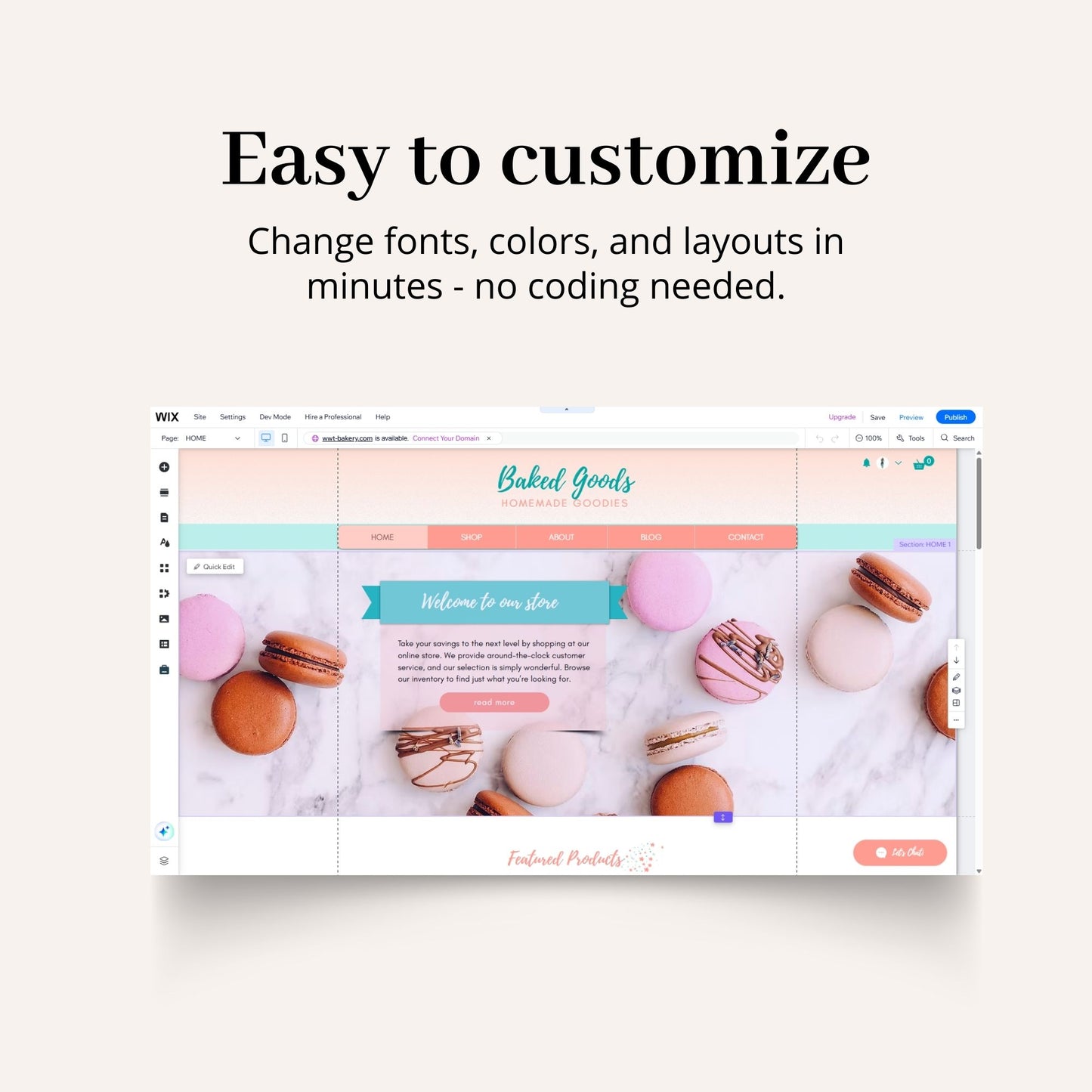 Bakery Wix Website Theme