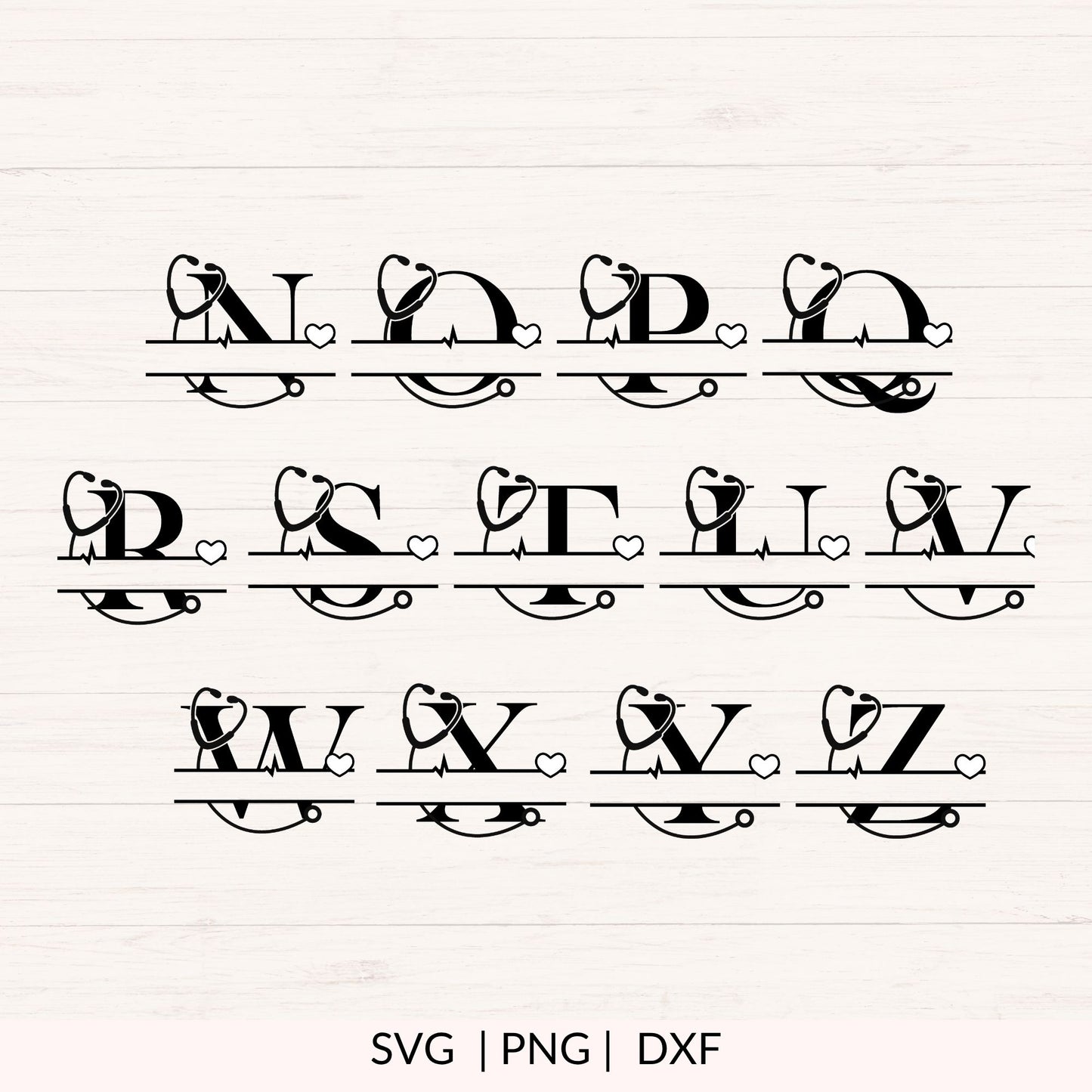 Medical Monogram SVG Bundle A-Z