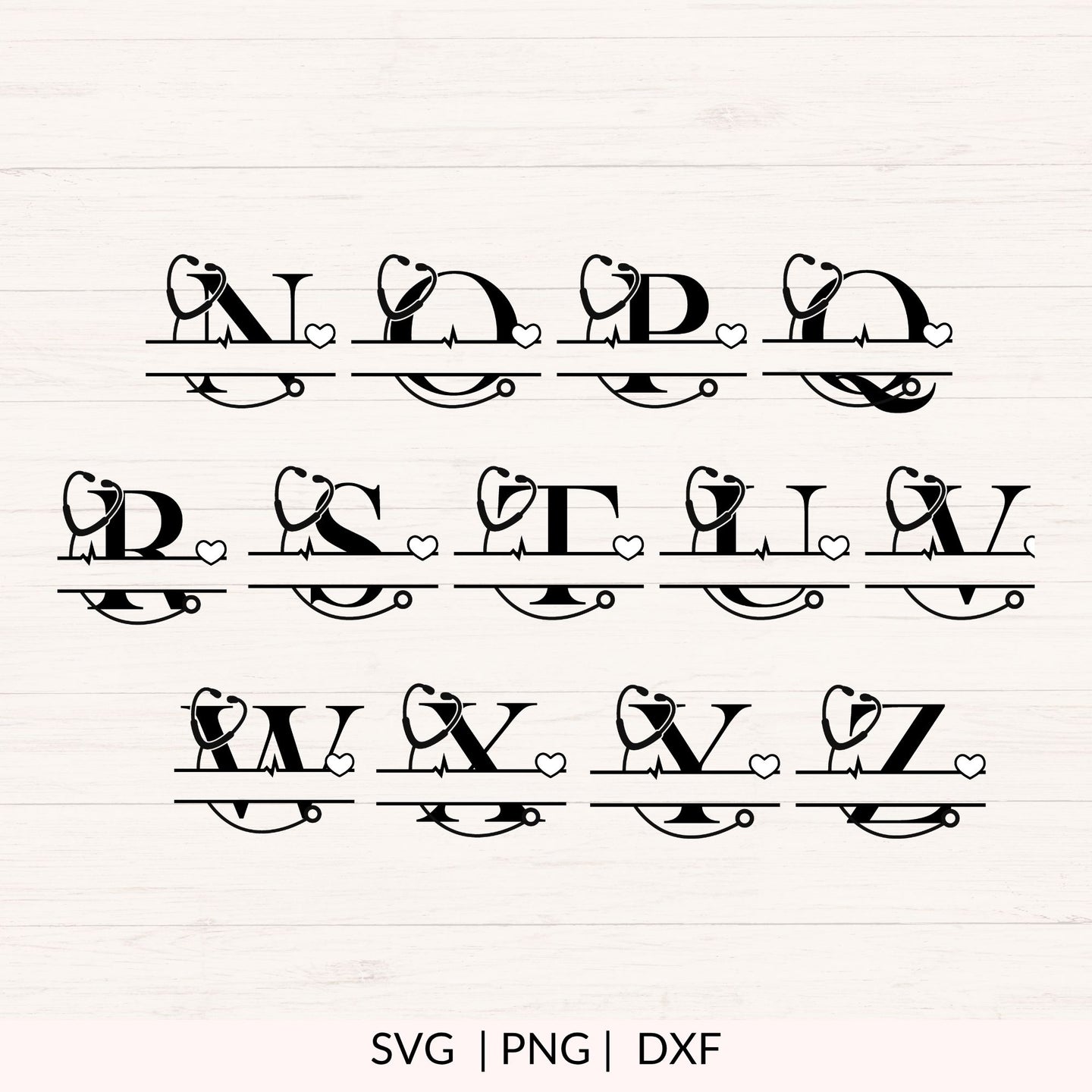 Medical Monogram SVG Bundle A-Z
