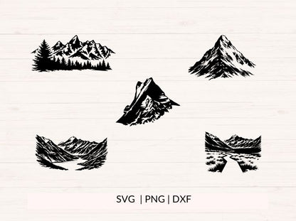 Mountain SVG Bundle – 10 Hand-Drawn Designs for Crafts