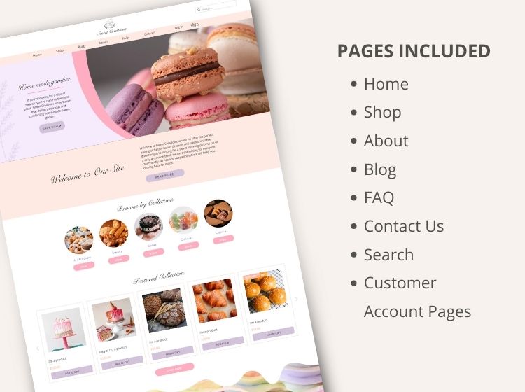 Sweet Creations Bakery Wix Website Theme