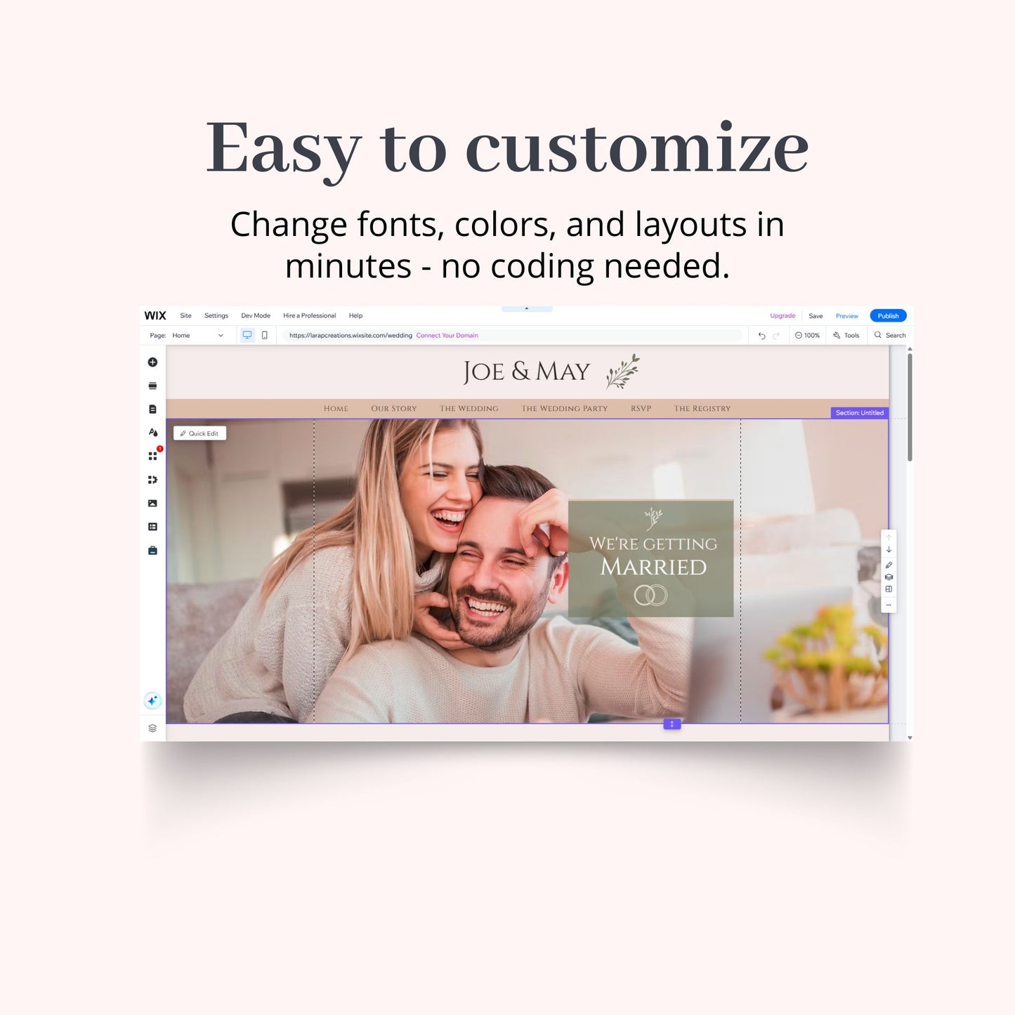 Wedding RSVP Wix Website Theme