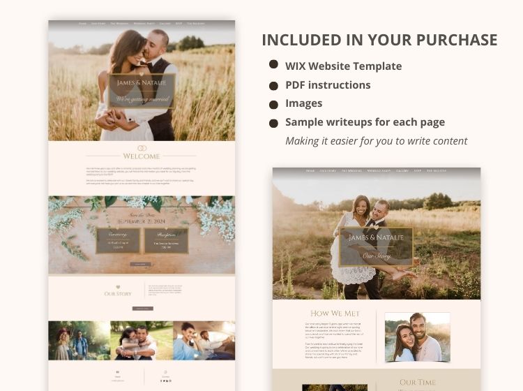 Wedding RSVP Wix Website Theme