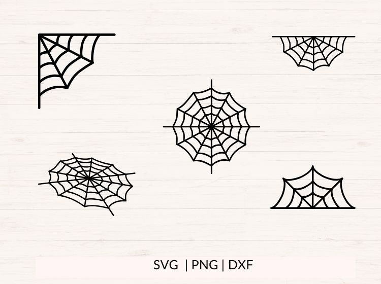 Spiderweb SVG Bundle | Halloween Spider Web Designs PNG DXF
