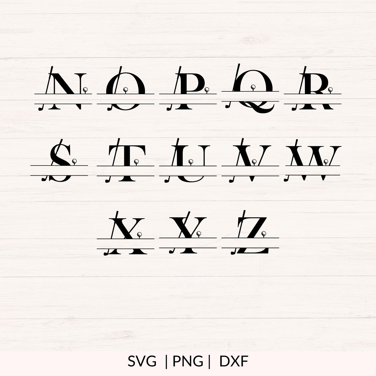 Golf Split Monogram SVG Bundle - 26 Letters