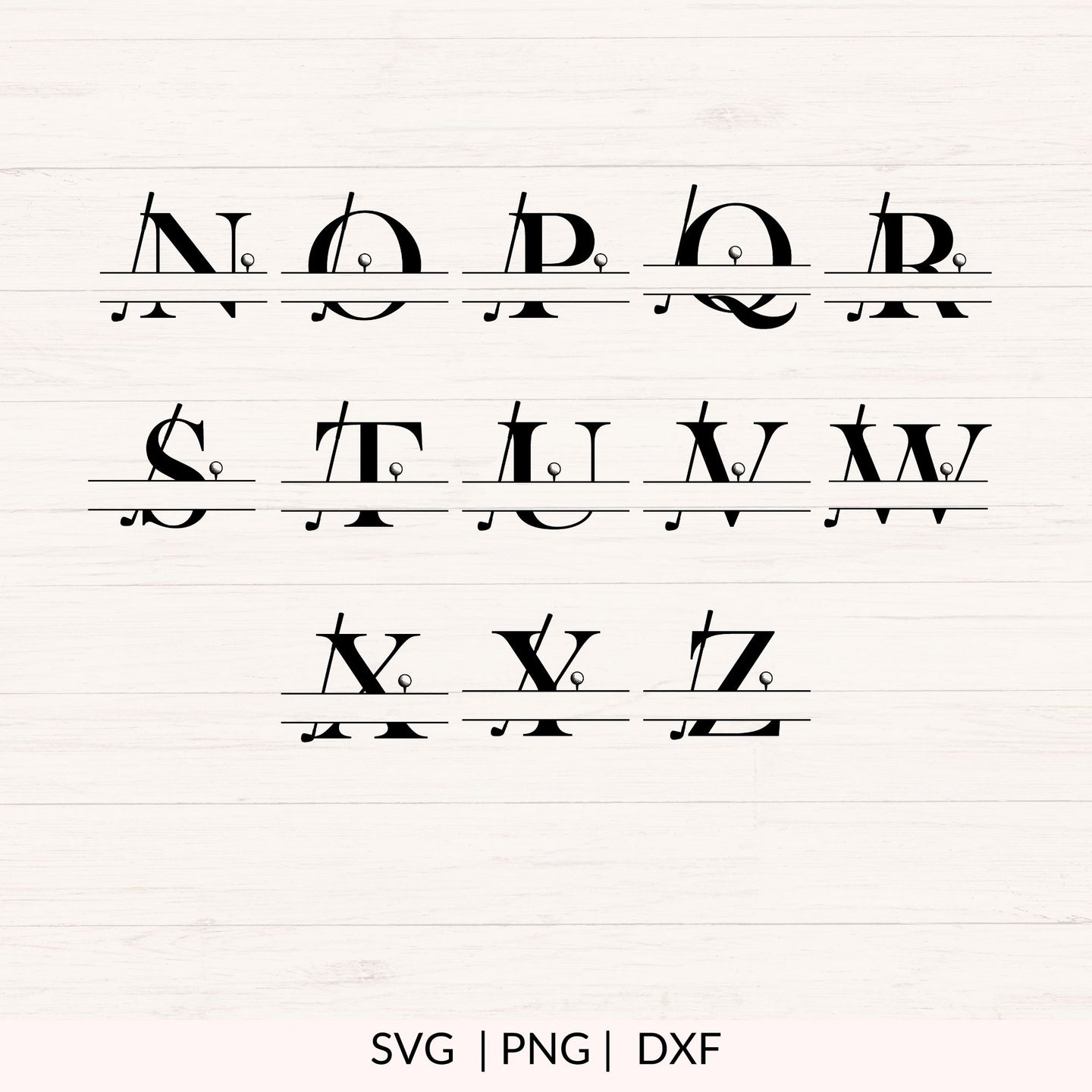 Golf Split Monogram SVG Bundle - 26 Letters