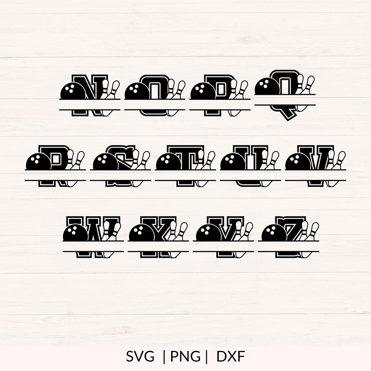 Bowling Split Monogram SVG Bundle
