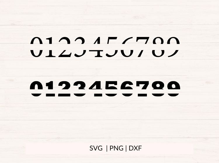 Split Numbers svg, png, dxf, 5 sets