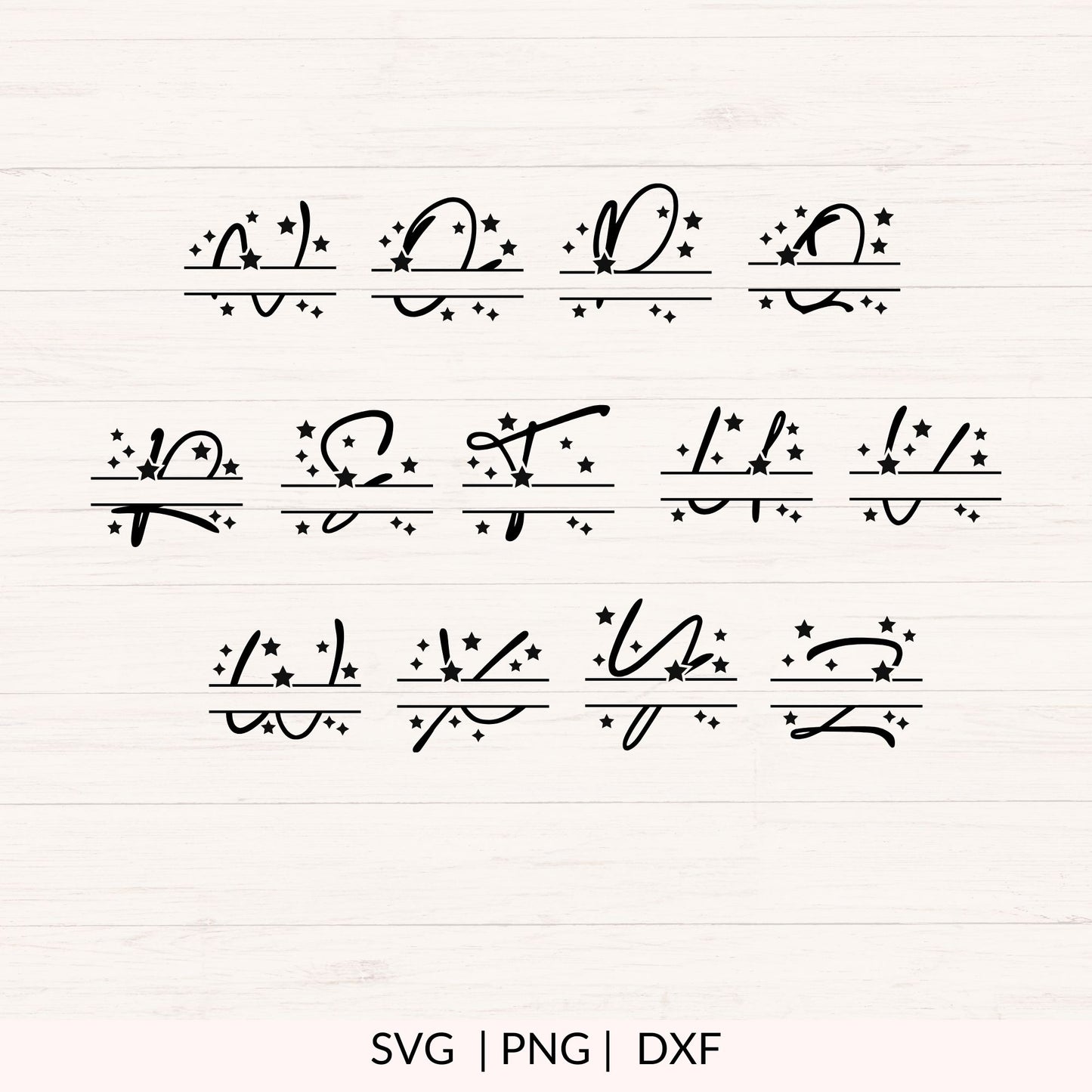 Star Monogram SVG Bundle A-Z