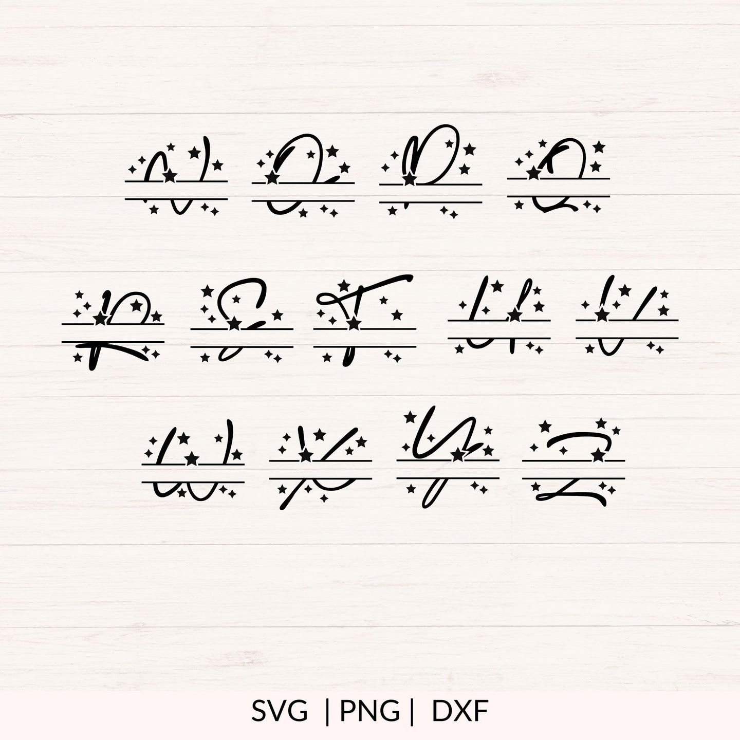 Star Monogram SVG Bundle A-Z