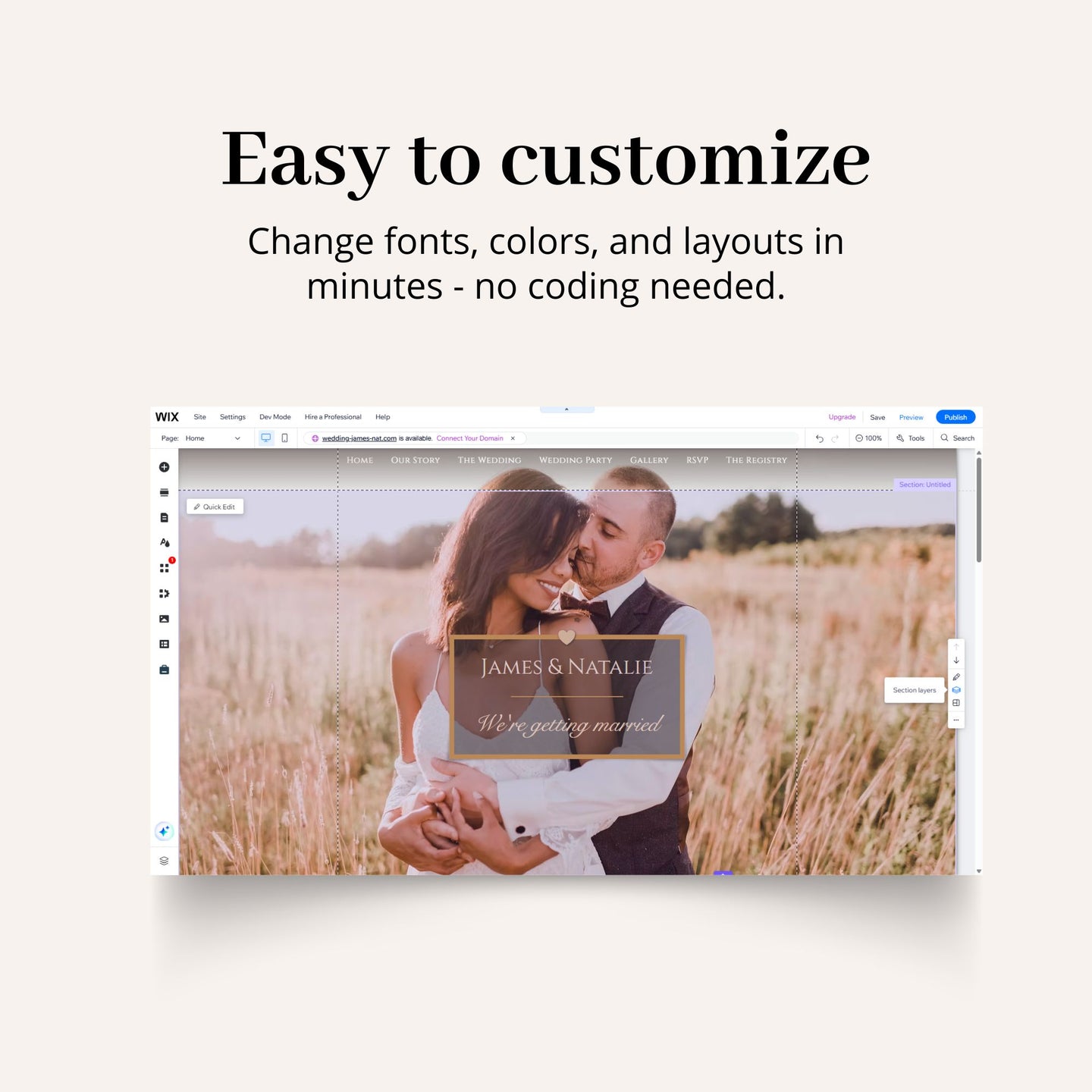 Wedding RSVP Wix Website Theme