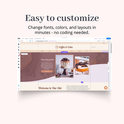 Coffee & Cake Bakery Wix Website Theme