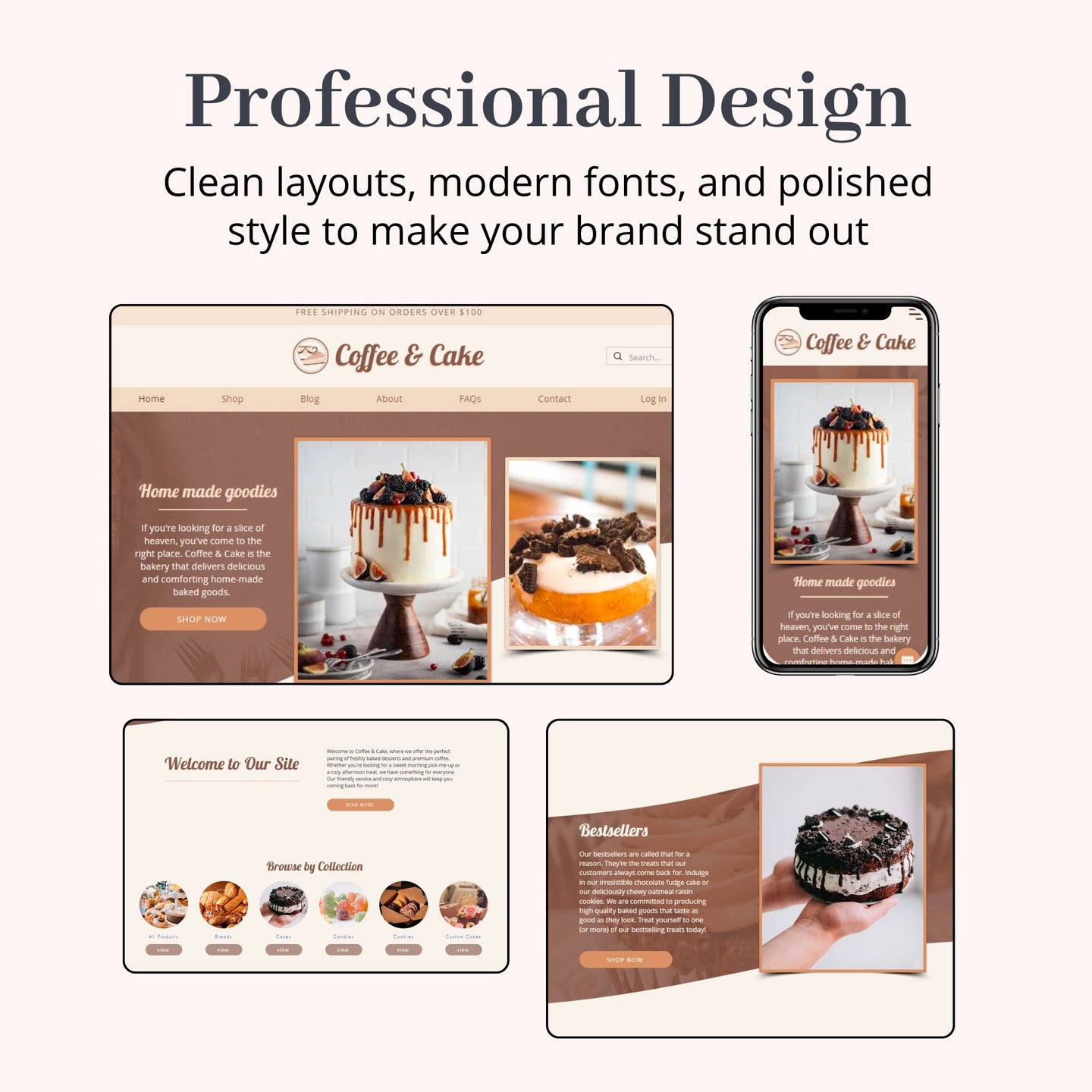 Coffee & Cake Bakery Wix Website Theme