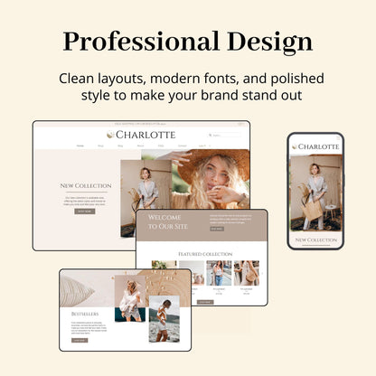 Charlotte Boutique Store Wix Website Theme