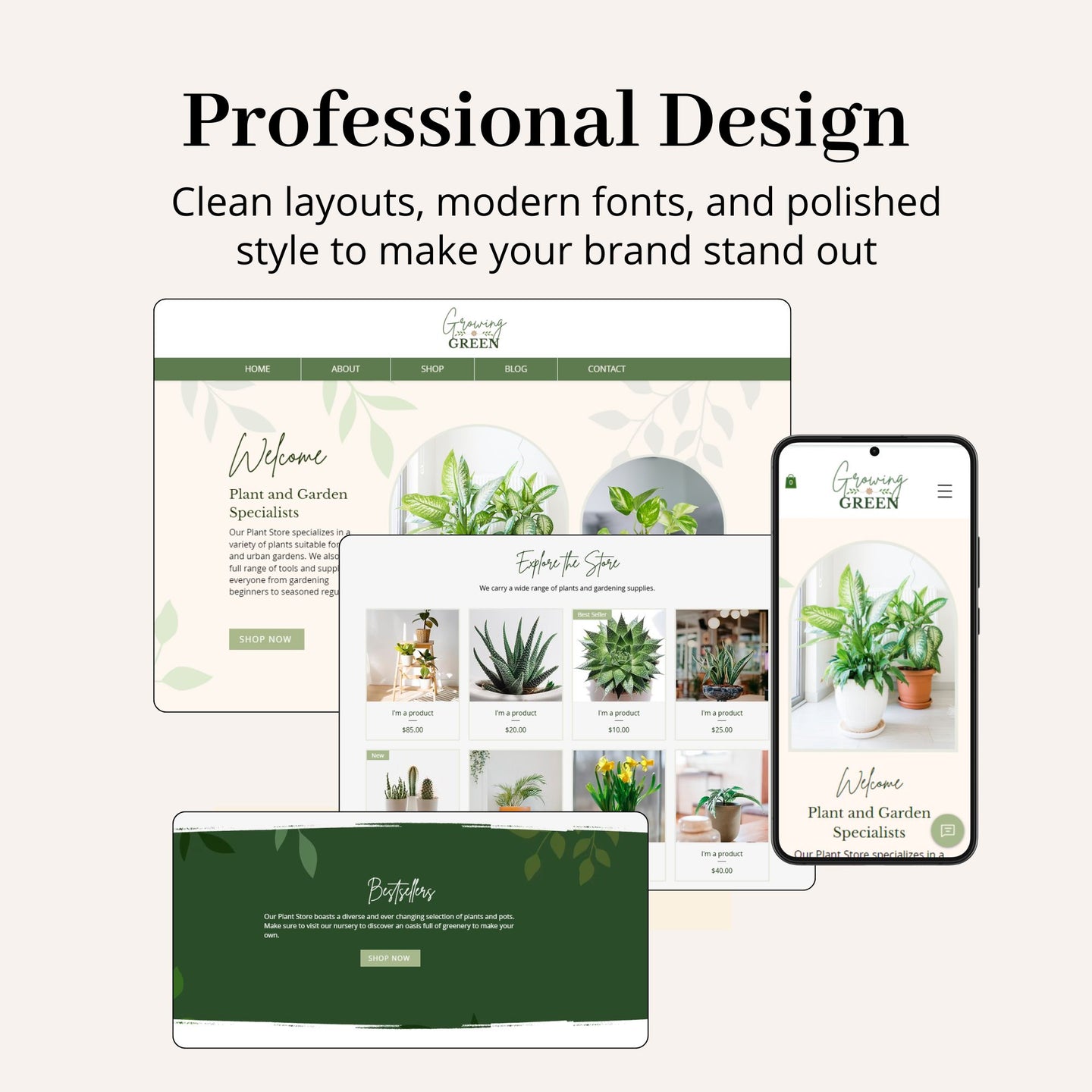 Garden Store Wix Website Theme