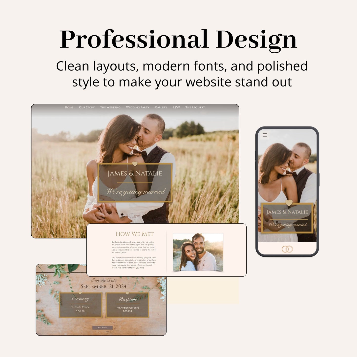 Wedding RSVP Wix Website Theme