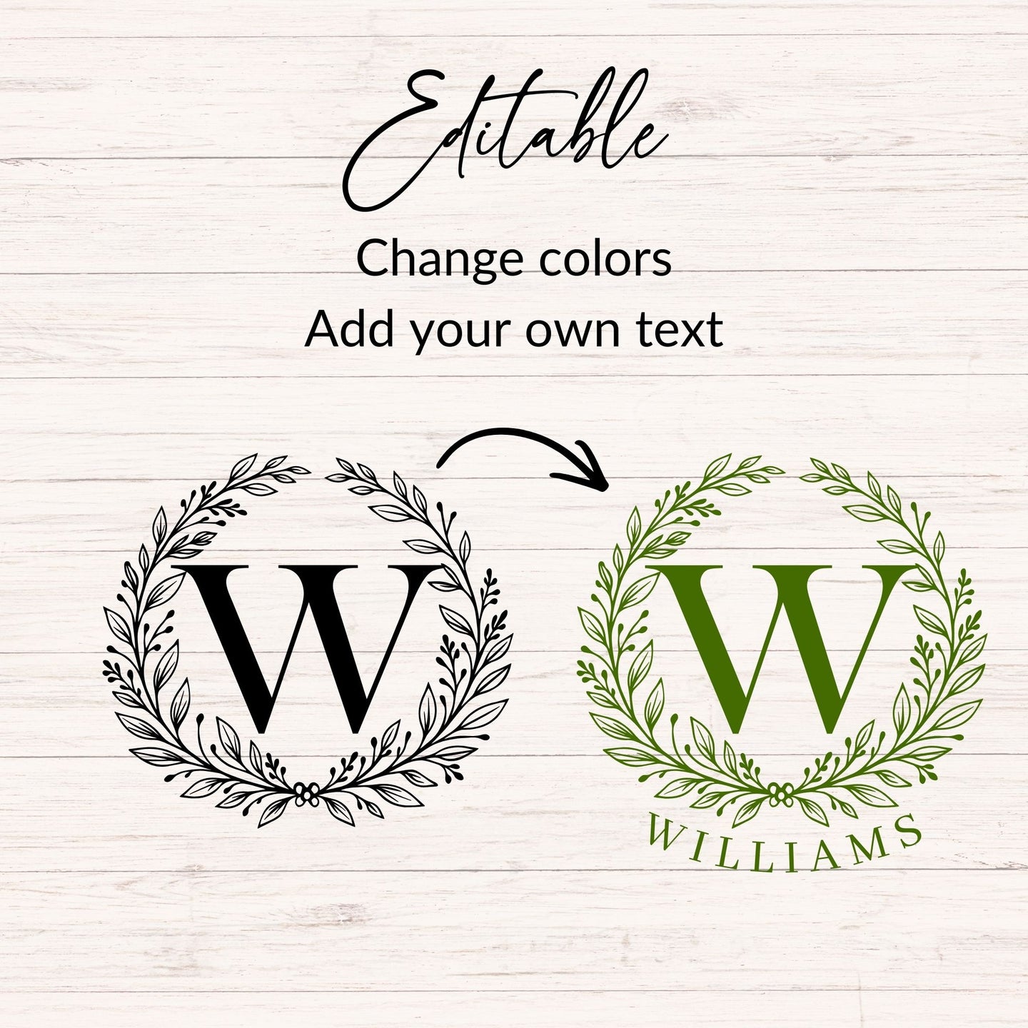 Wreath Monogram SVG - 26 Letters