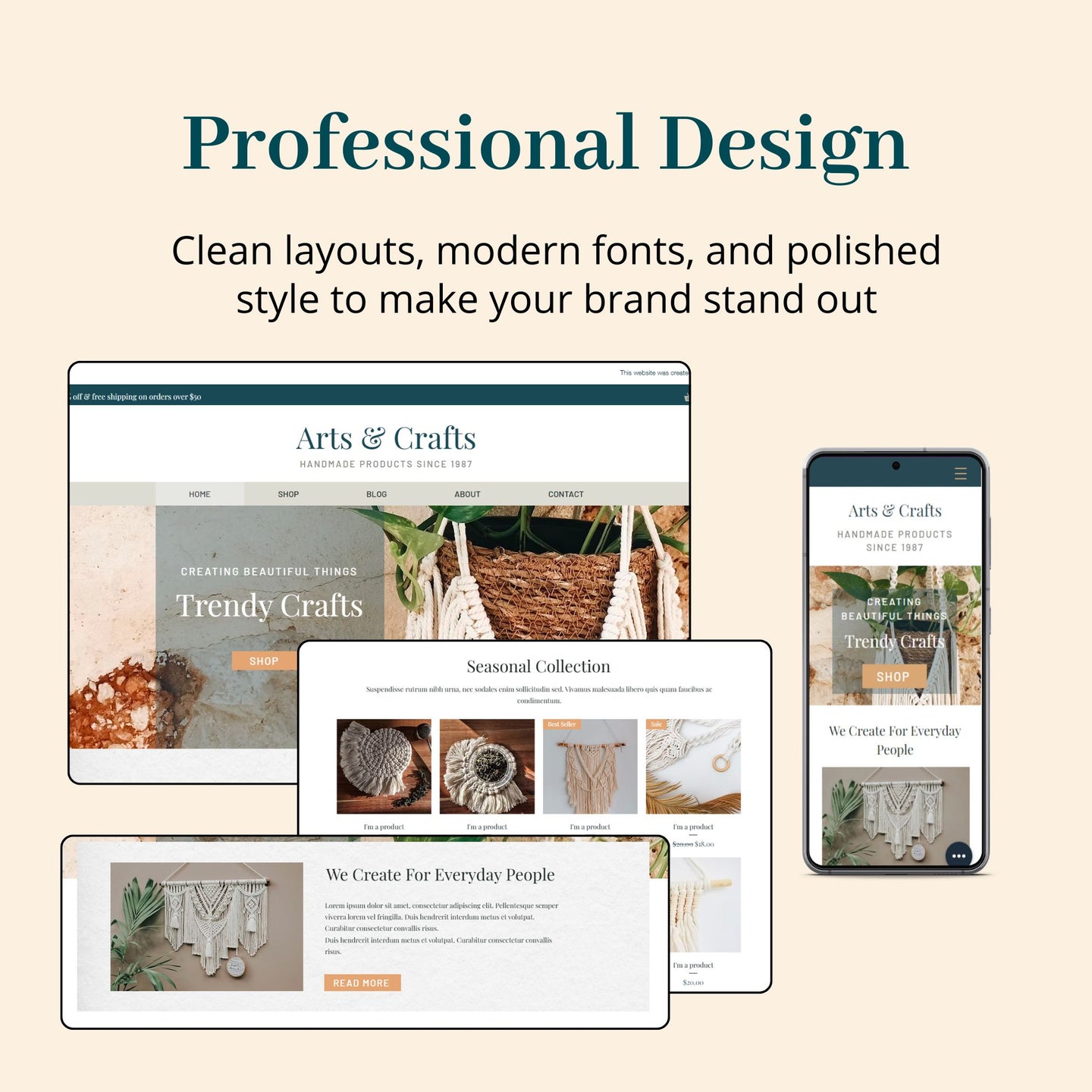 Craft Store Wix Website Theme