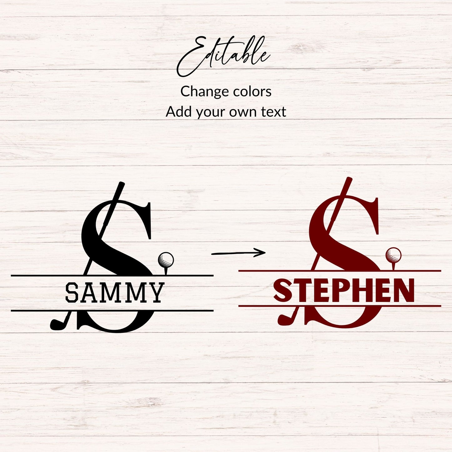 Golf Split Monogram SVG Bundle - 26 Letters