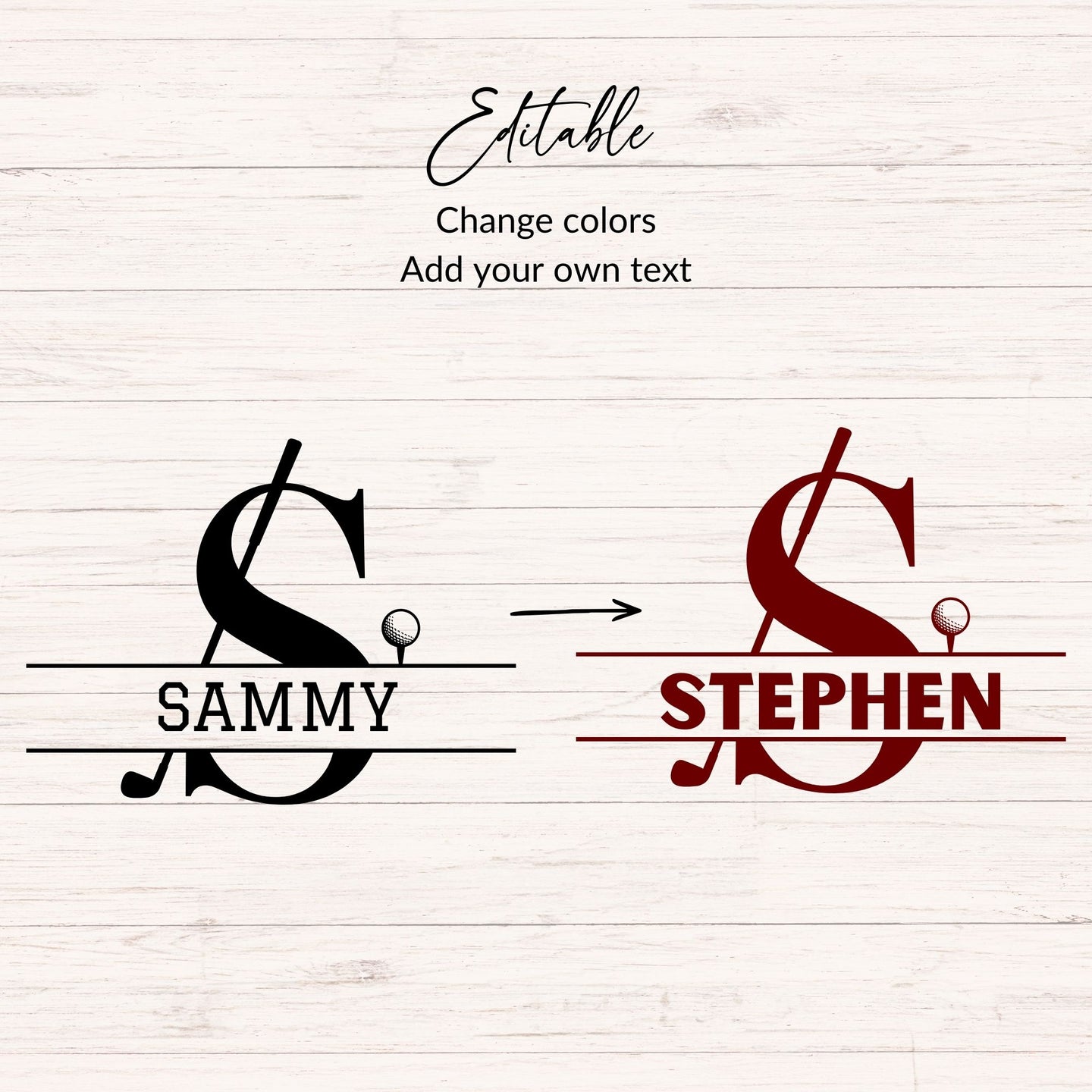 Golf Split Monogram SVG Bundle - 26 Letters