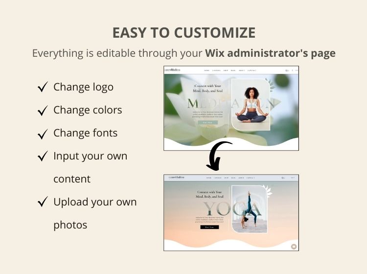 Meditation Instructor Wix Website Theme